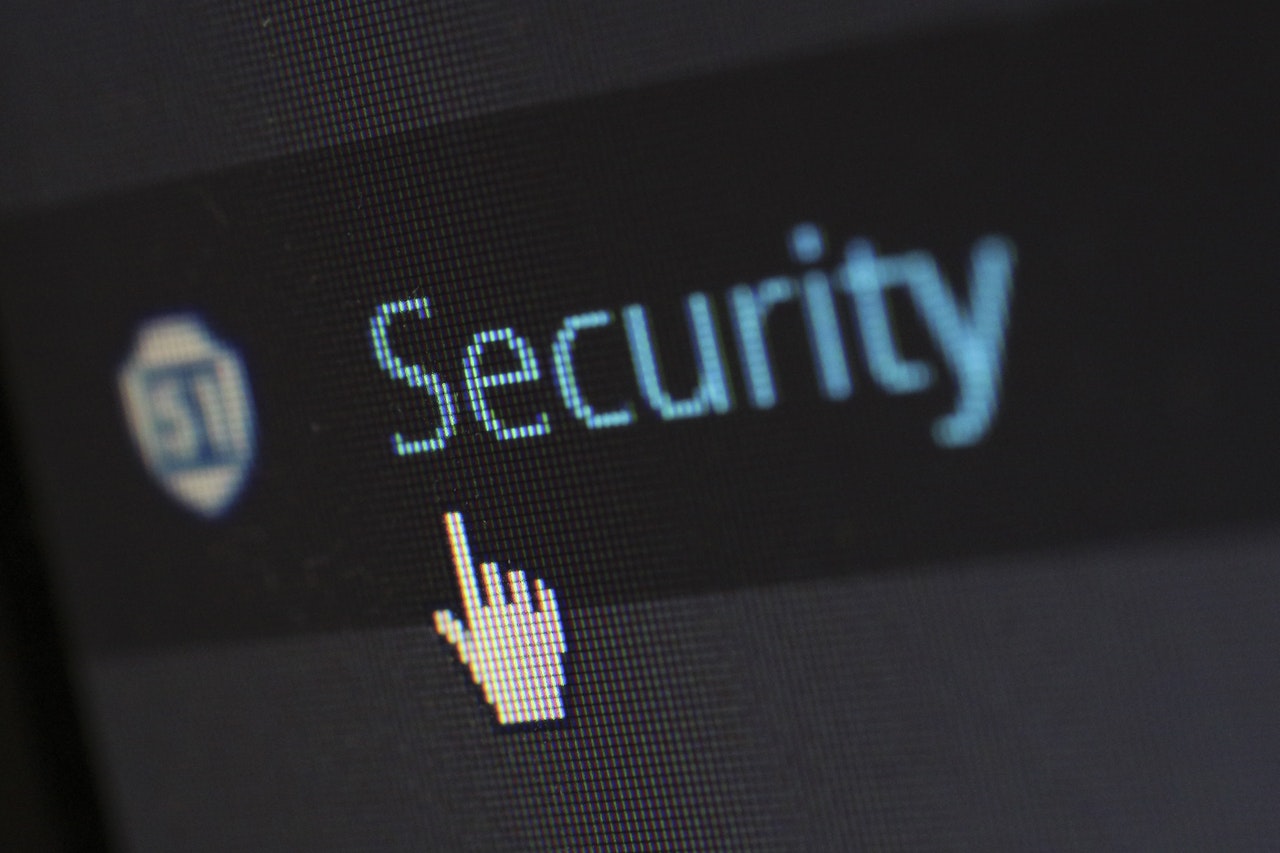 the word security on a screen